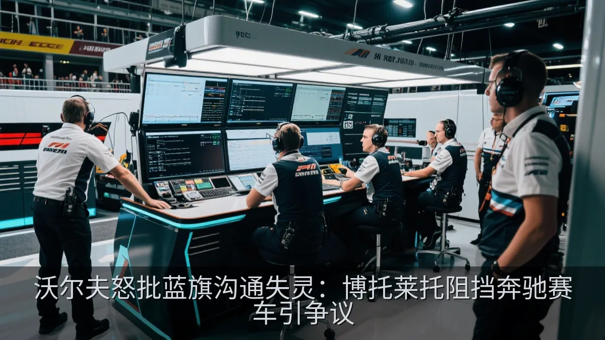 赛车维修区人员通过显示屏关注比赛